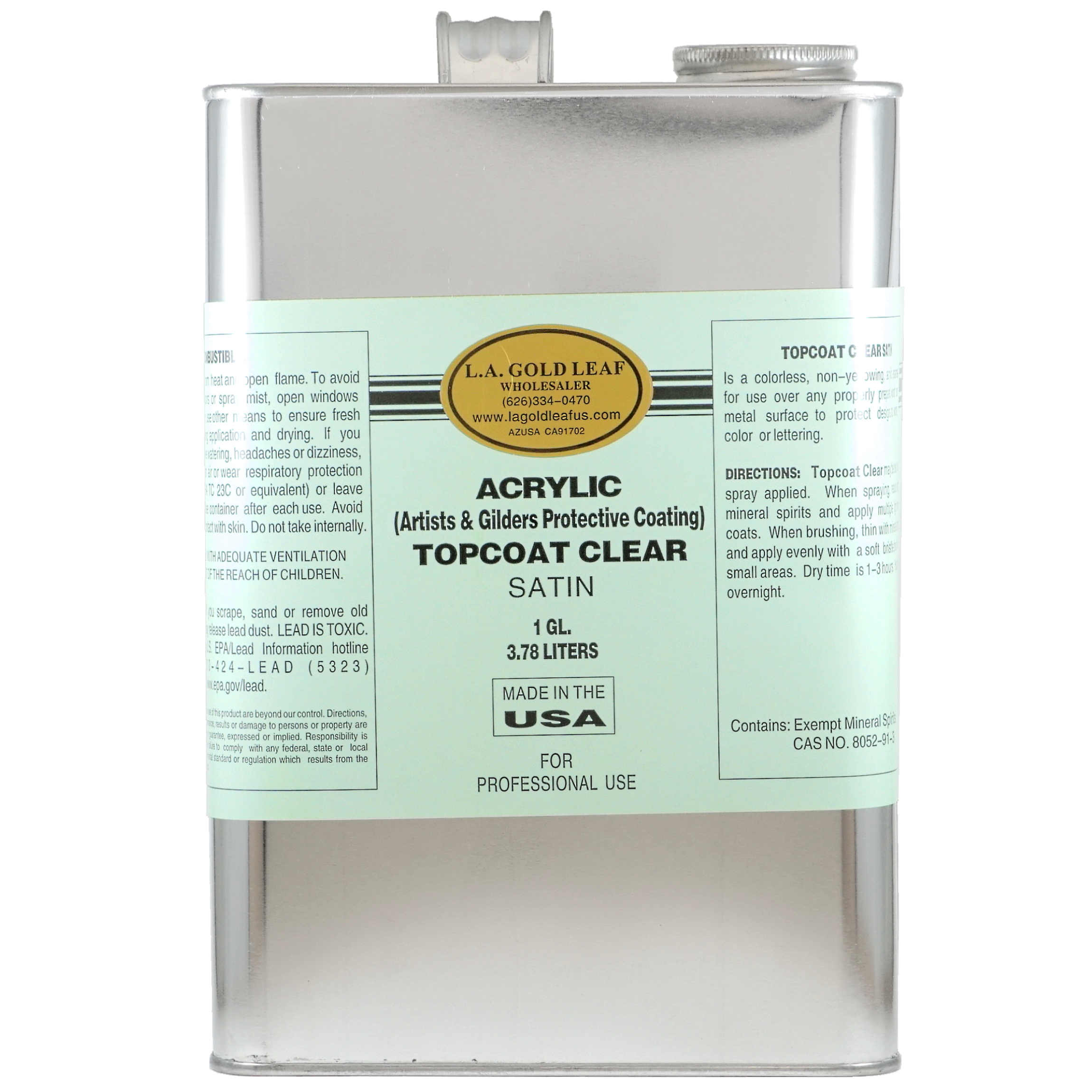 L.A. Gold Leaf Acrylic Satin Topcoat (Outdoor/Indoor Use) — L.A. Gold Leaf  Wholesaler U.S.