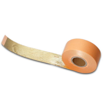 Image of 23K Genuine Gold Roll protected by an orange-colored tissue paper backing.